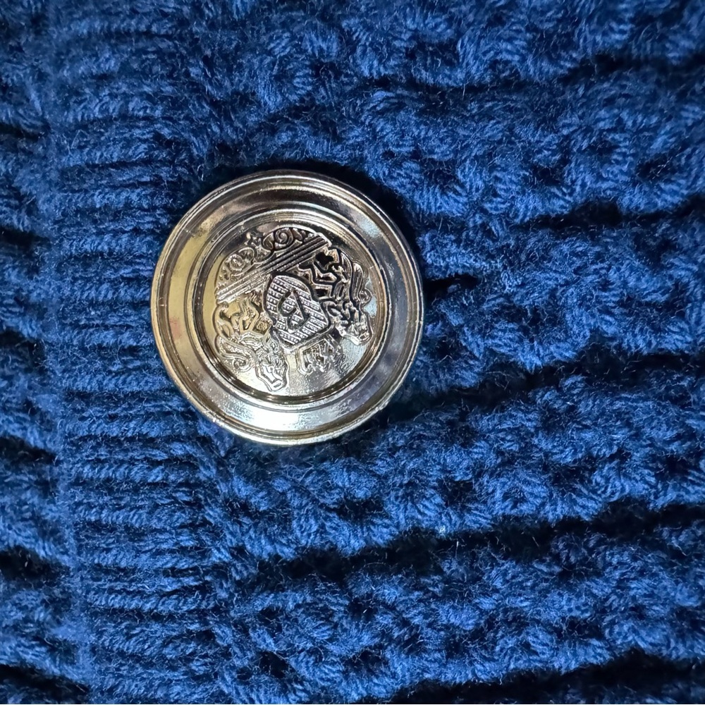 A LOVES A Navy Blue Button-Up Sweater Sz XL Pockets Buttons Front NWT - Picture 9 of 13